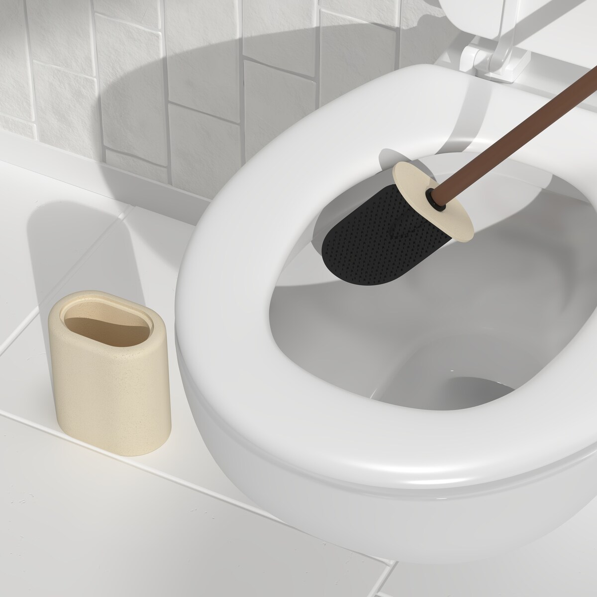 Szczotka WC ARGILEO wolnostojąca, 12 x 7,6 x 39 cm
