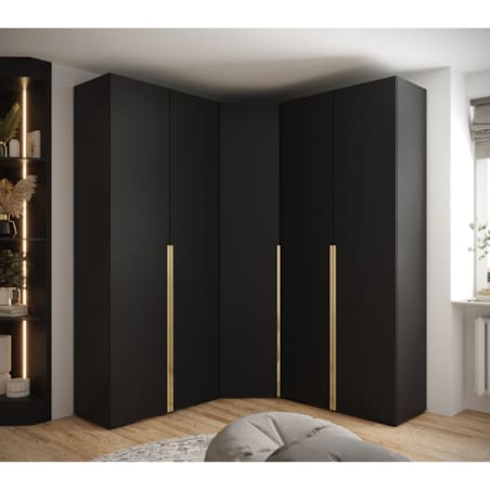 Garderoba wysoka do przedpokoju INOVA 1 Z5 czarny+złoty