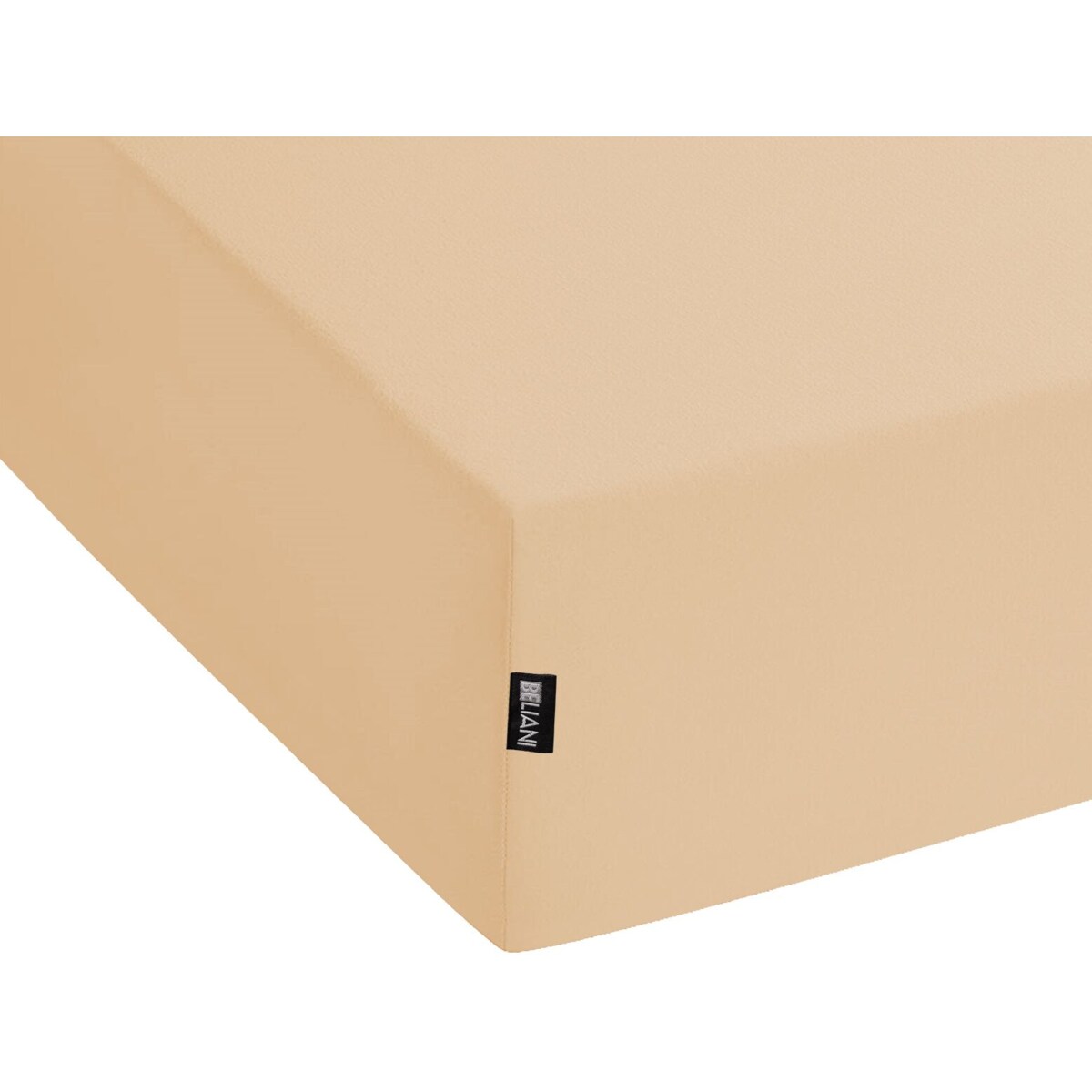 Bawełniane prześcieradło z gumką 160 x 200 cm piaskowe JANBU