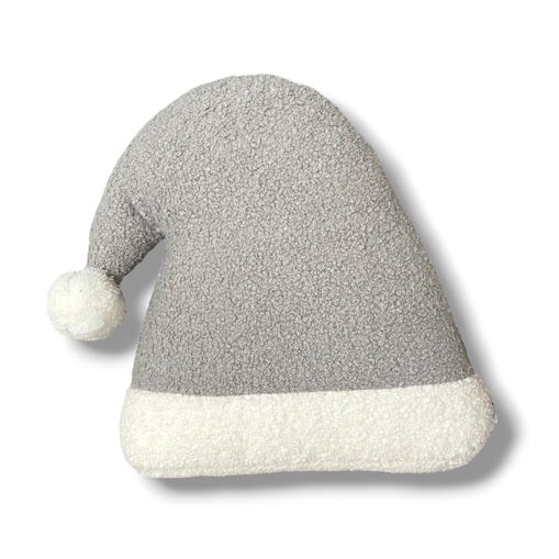 Poduszka w kształcie czapki Mikołaja szara boucle