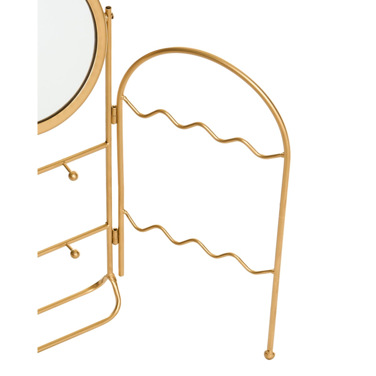 Stojak na biżuterię z lusterkiem PIROU Złoty