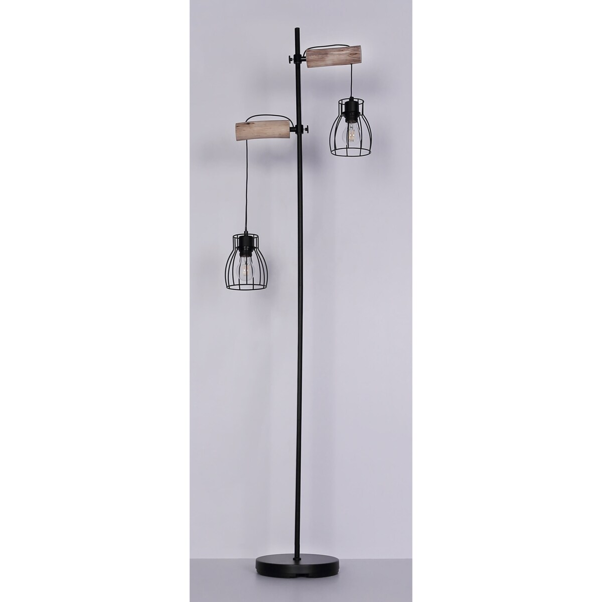 Stojąca lampa podłogowa Mina 15326-2SN drewniana czarna
