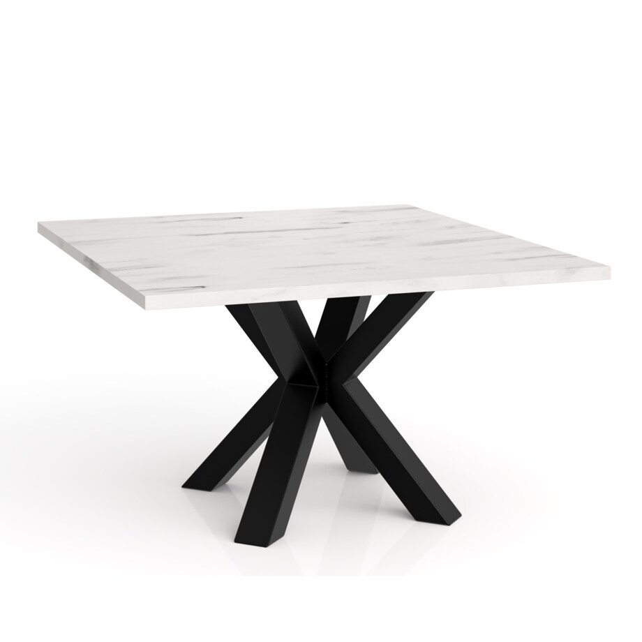 Stolik kawowy NEO kwadratowy 60x60 z metalową podstawą- marmur jasny