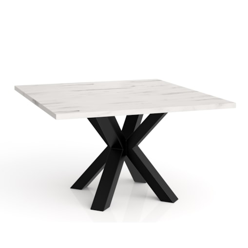 Stolik kawowy NEO kwadratowy 60x60 z metalową podstawą- marmur jasny