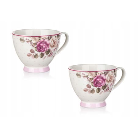 KUBEK FILIŻANKA róża 210 ml na kawę herbatę prezent 2szt upominek mamy pani