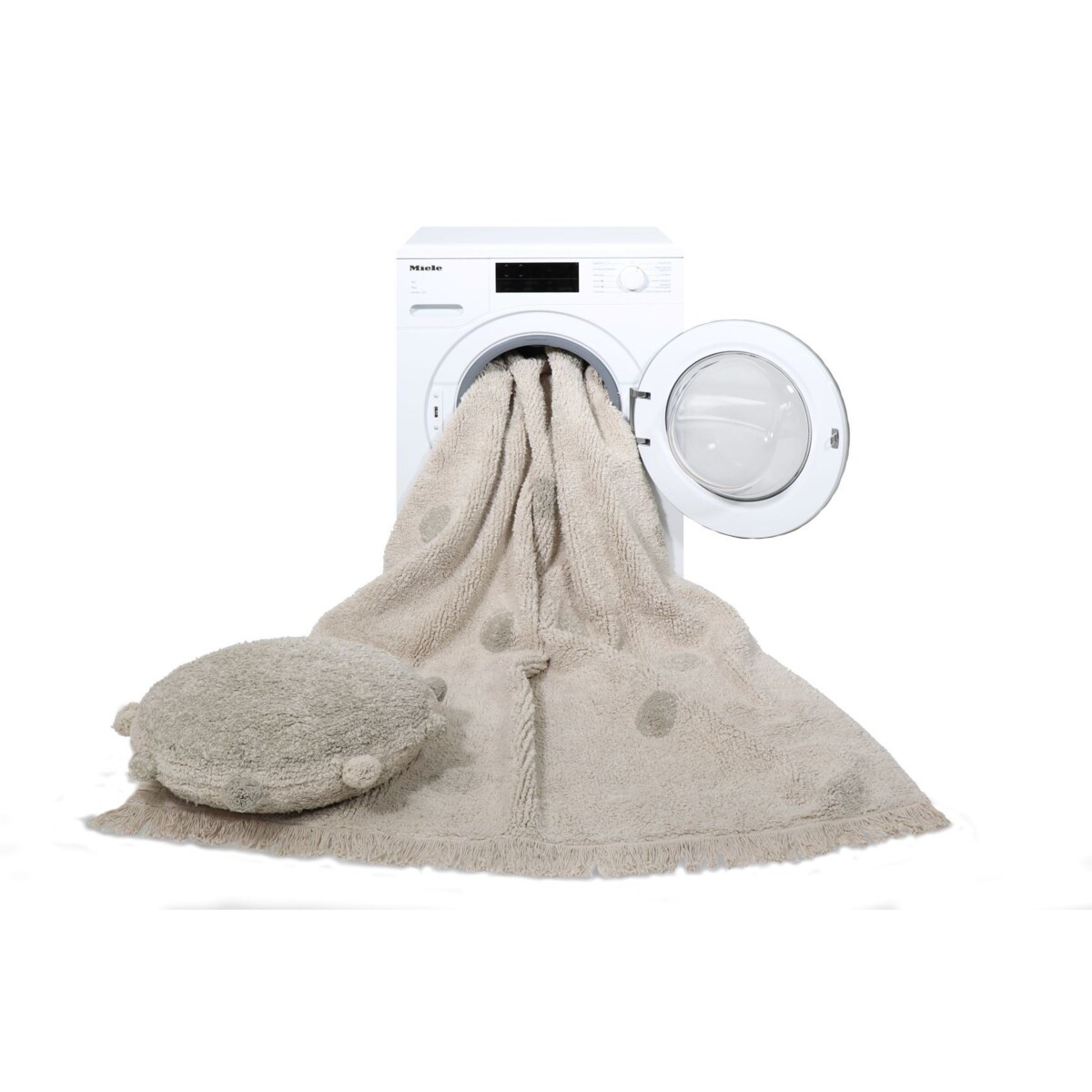 Dywan Bawełniany Hippy Dots Natural Olive 120x160 cm Lorena Canals