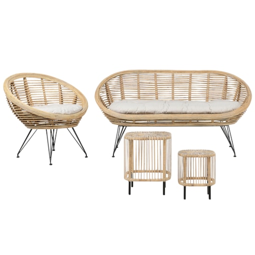 Zestaw ogrodowy ze stolikiem dla 3 osób MARATEA/CESENATICO Rattan Naturalny