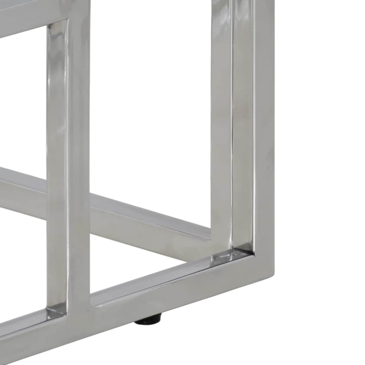 vidaXL Stolik konsolowy, srebrny, stal nierdzewna i drewno z odzysku