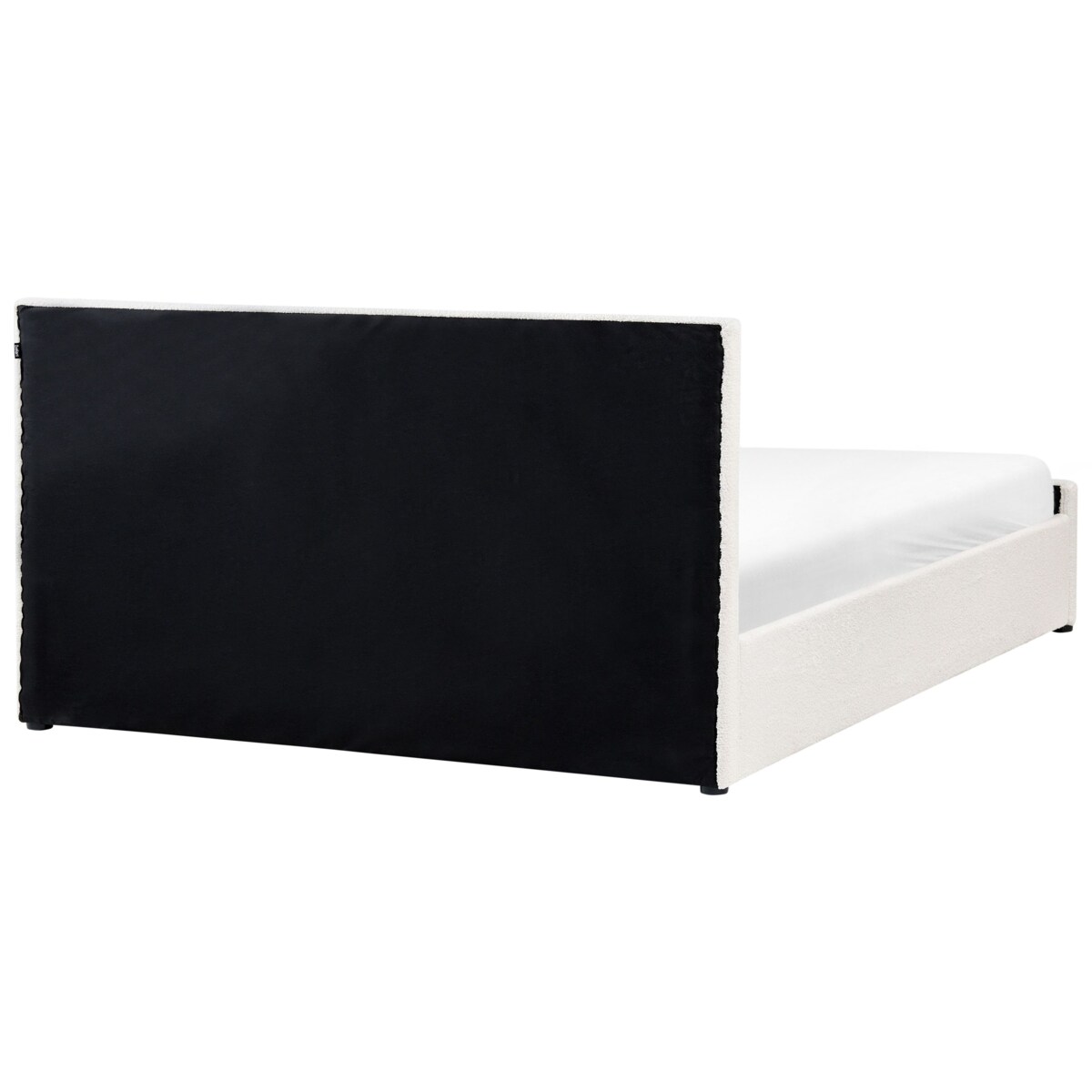 Łóżko z pojemnikiem Boucle ROCHEFORT 180 x 200 cm Złamana biel