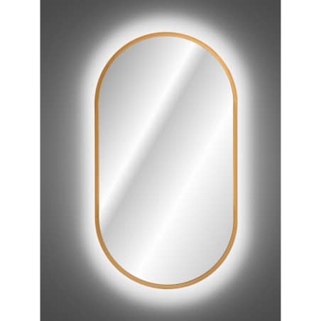 Owalne lustro LED ze złotą ramą - Jupiter