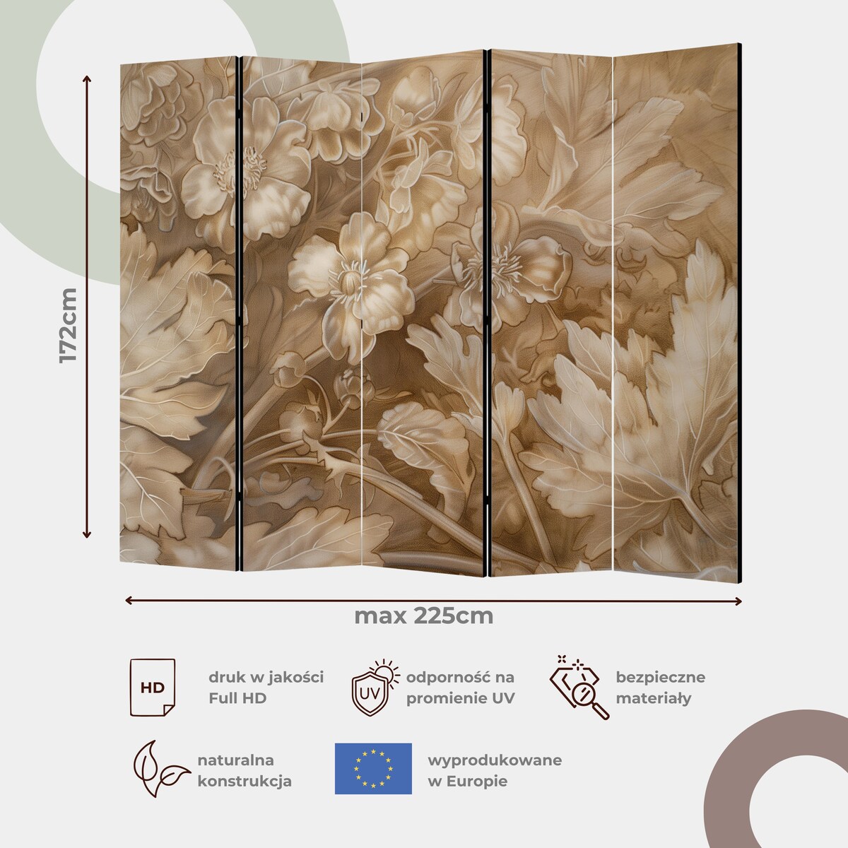 Parawan Akustyczny Las Iglasty 225x172cm