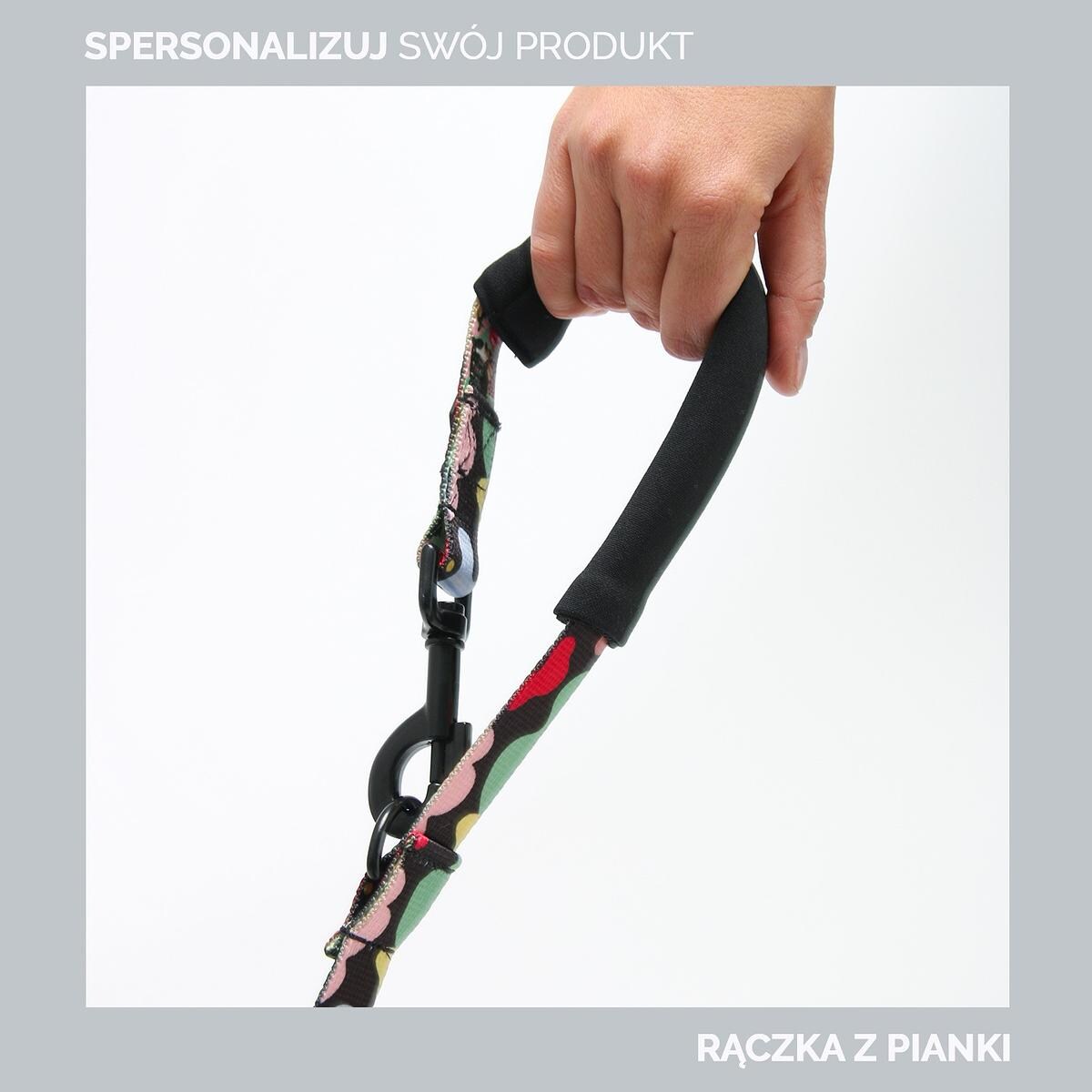 Smycz przepinana Biothane® dla psa lub kota "Black AF" - Rozmiar: M, Szerokość taśmy: 16mm