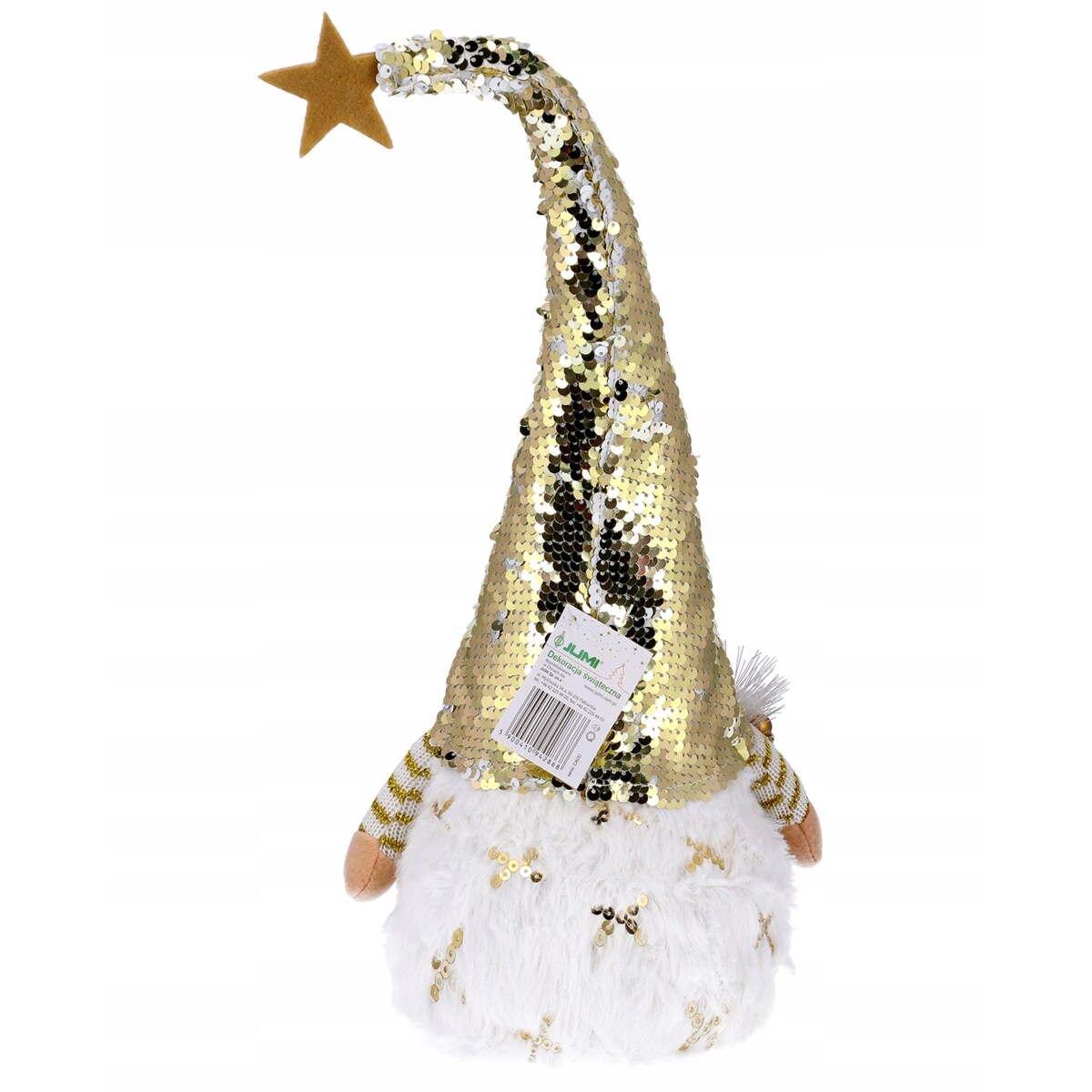 SKRZAT świąteczny KRASNAL gnom Mikołaj DUŻY biały