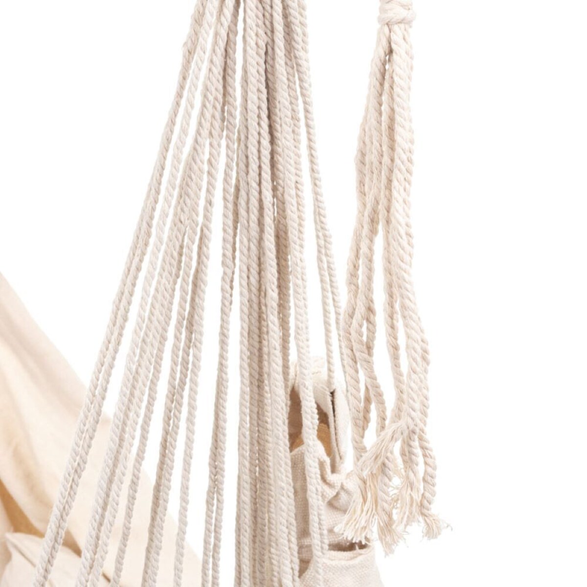 Krzesło wiszące ogrodowe hamak, brazylijskie L beżowe