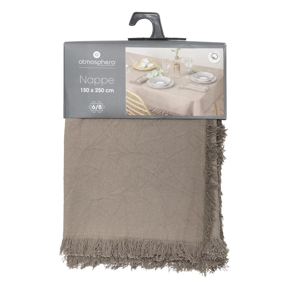 Obrus bawełniany z frędzlami MAHA, 150 x 250 cm