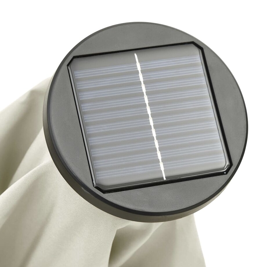 vidaXL Parasol ogrodowy z LED, piaskowy, 200x211 cm, aluminium