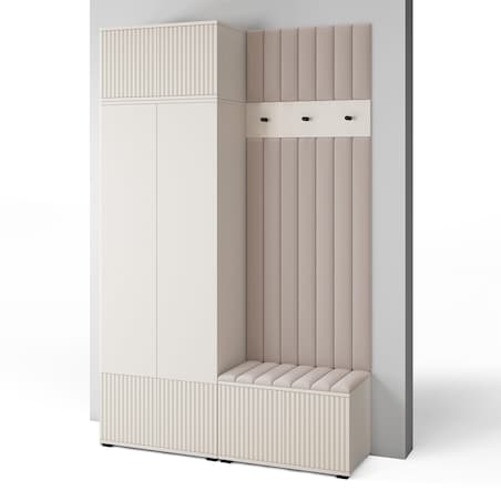 Garderoba ryflowana z panelami Ritmo wersja 4 Trinity 02 Cashmere