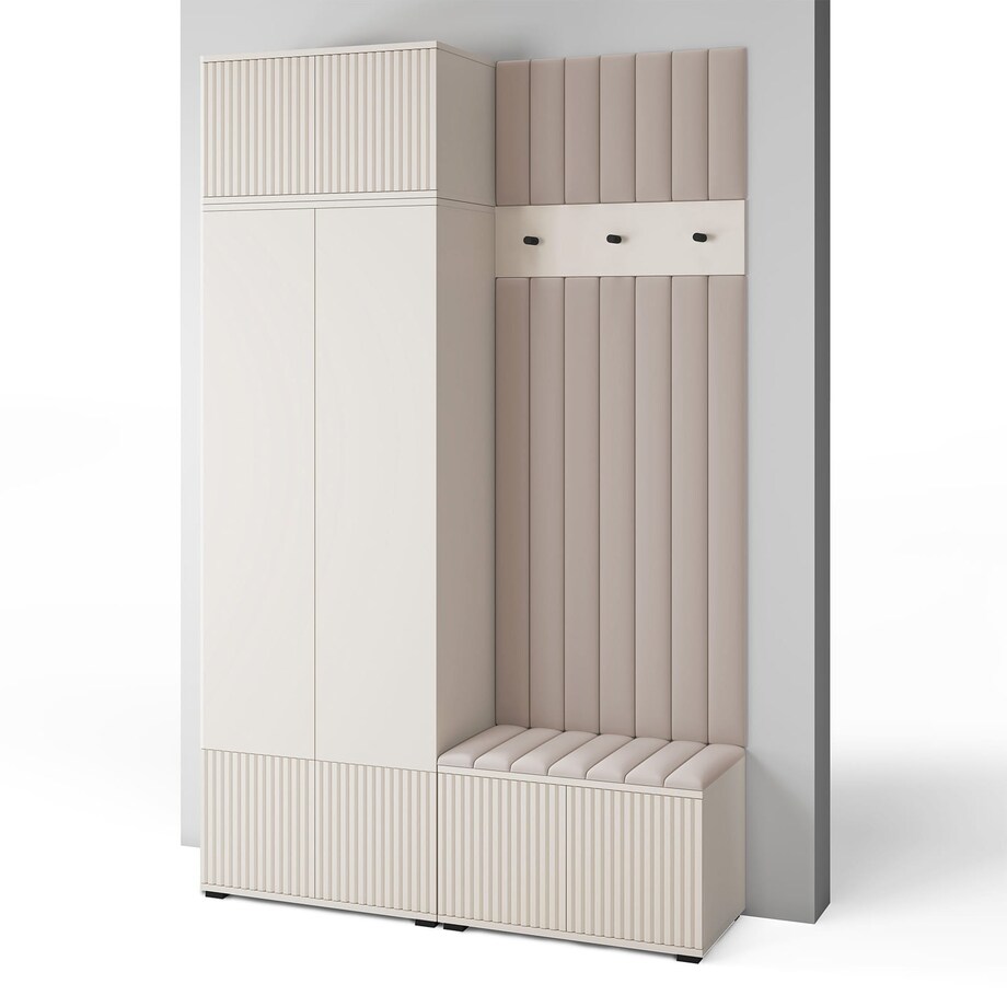 Garderoba ryflowana z panelami Ritmo wersja 4 Trinity 02 Cashmere