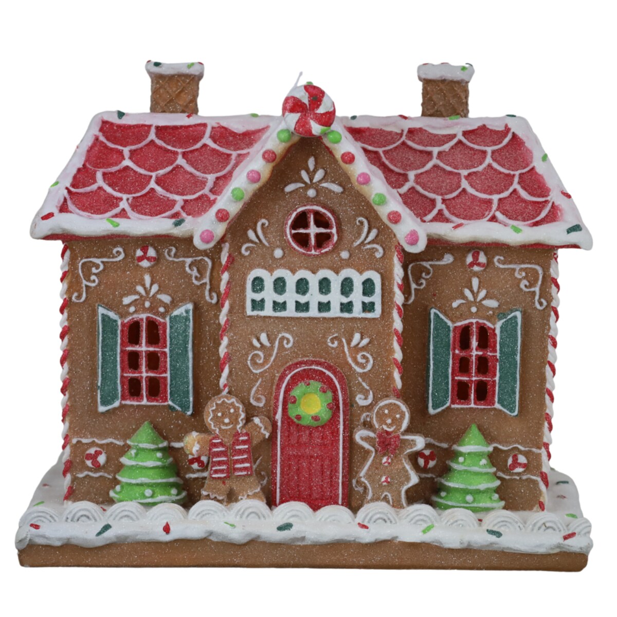 Domek z piernika LED 31,5x25,5 cm z ludkami