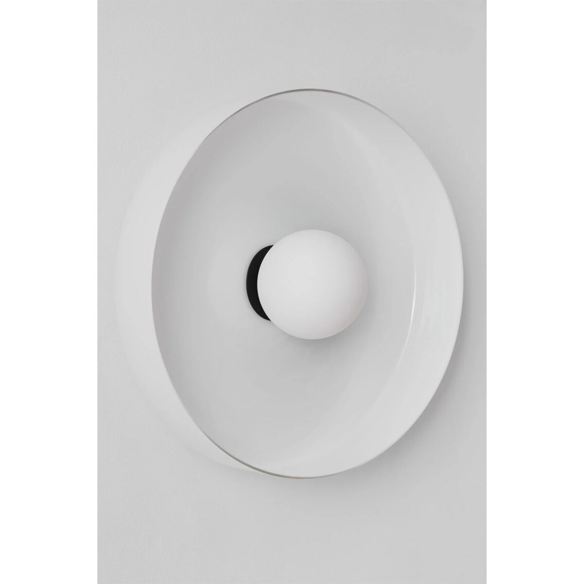 Kinkiet szklany Jaxal biało-czarny Ø35 cm