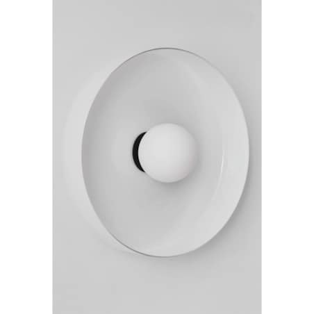 Kinkiet szklany Jaxal biało-czarny Ø35 cm