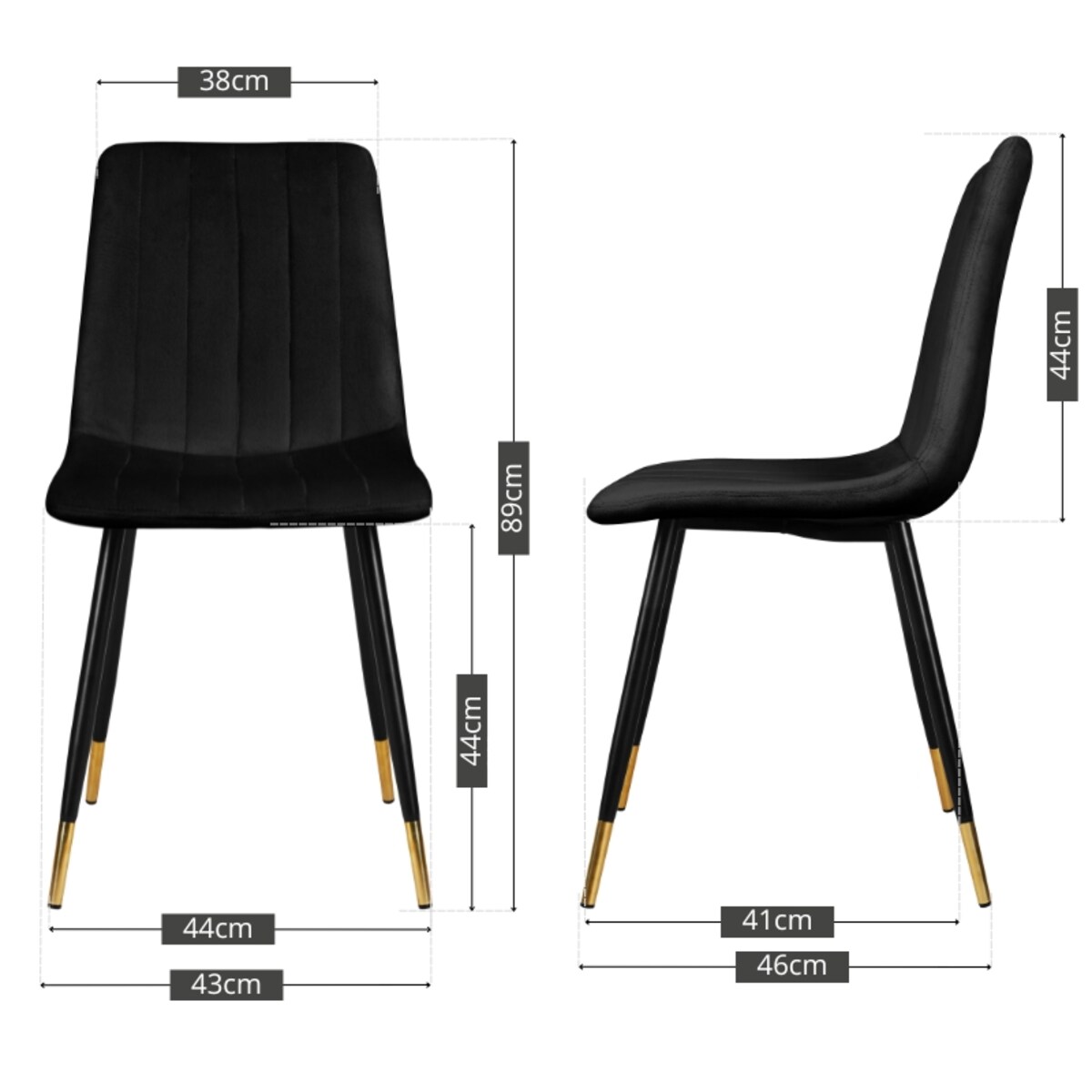 Krzesło tapicerowane czarne do salonu jadalni pikowane welurowe