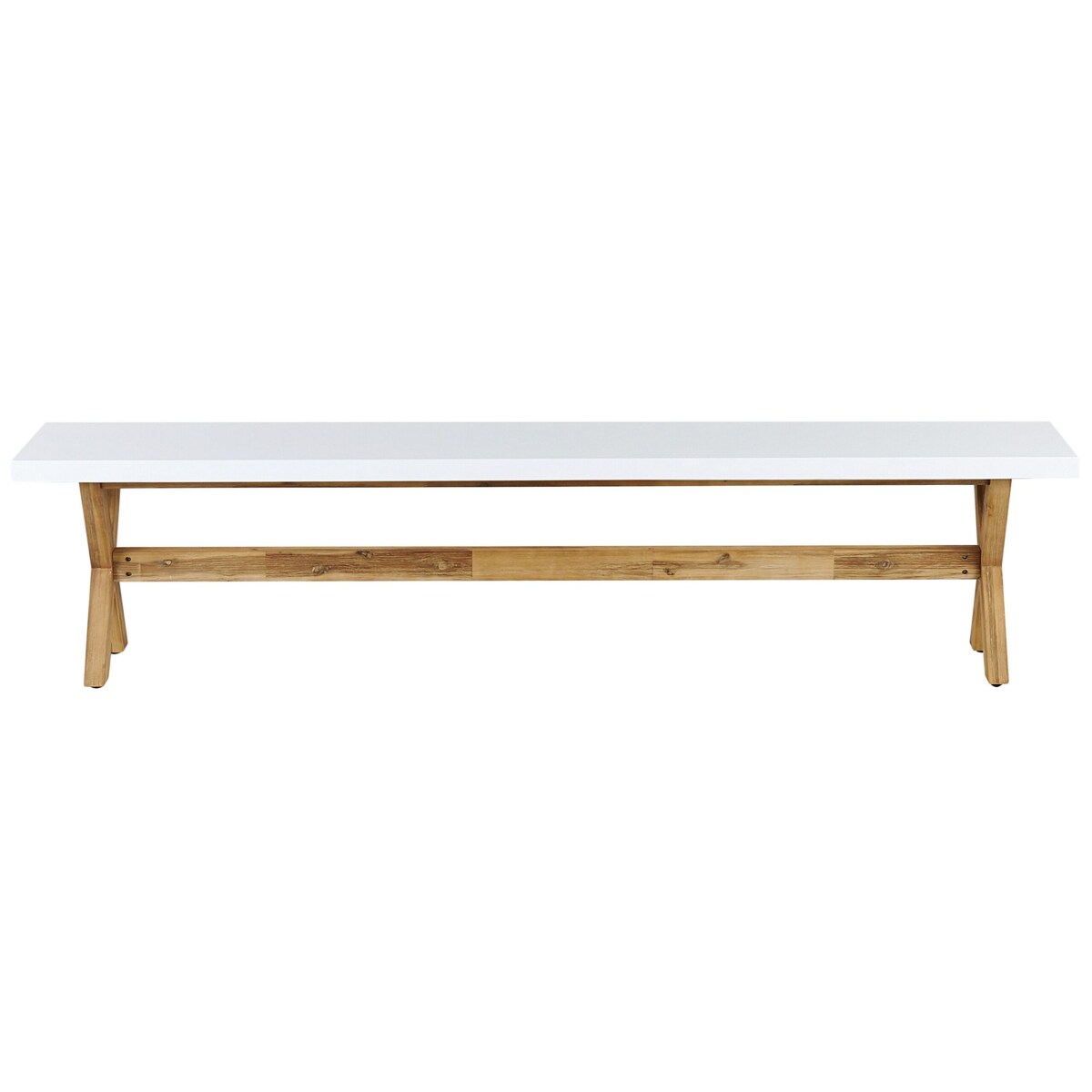 Ławka ogrodowa 200 cm betonowa biała OLBIA