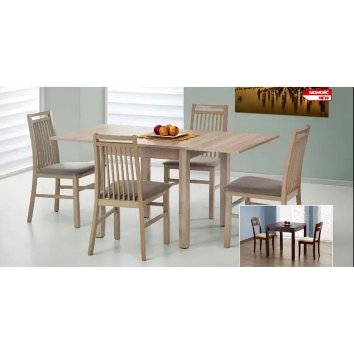 Stół GRACJAN 80(160)x80 dąb sonoma rozkładany