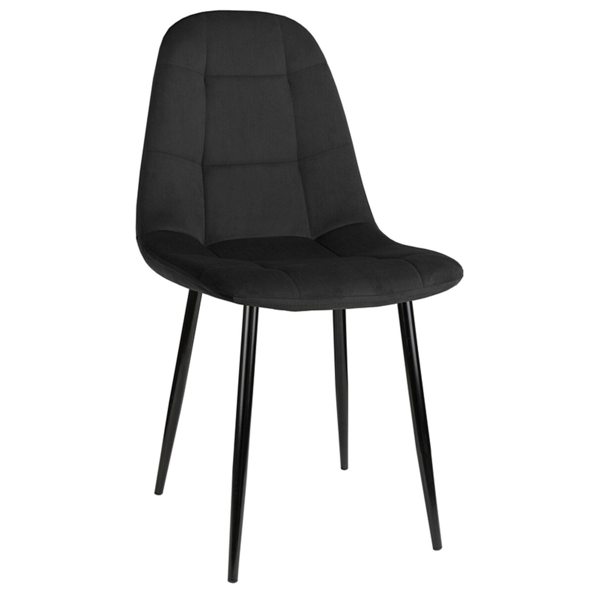 Krzesło tapicerowane czarne welurowe nowoczesne pikowane