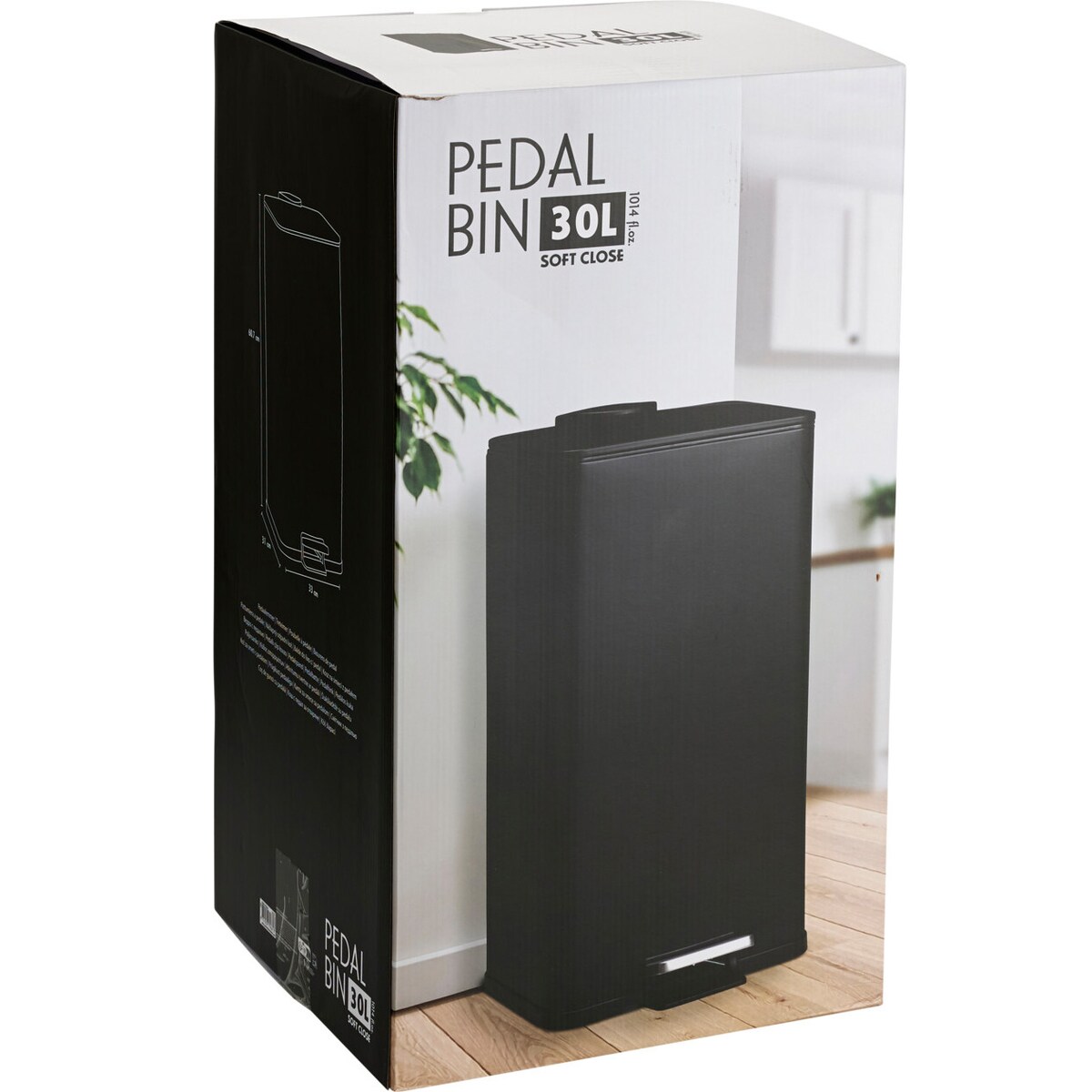 Metalowy kosz na śmieci DELTA, czarny, 30 l