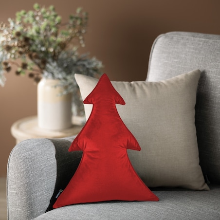 Poduszka Choinka 38x40cm, intensywna czerwień, 38x40x8cm, Christmas