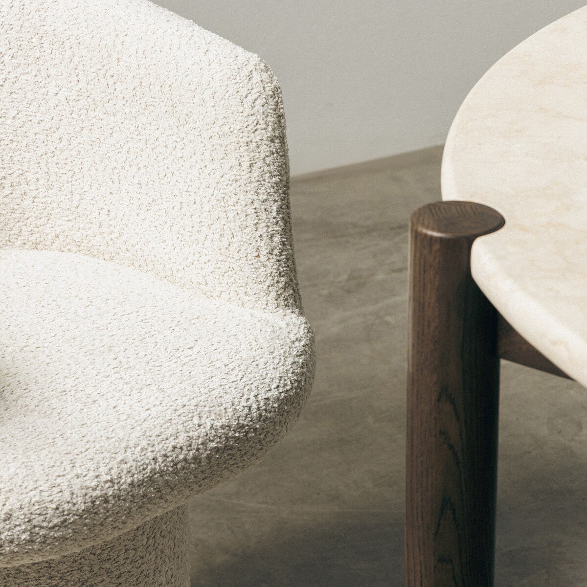 Fotel obrotowy, bouclé, kremowy Haco