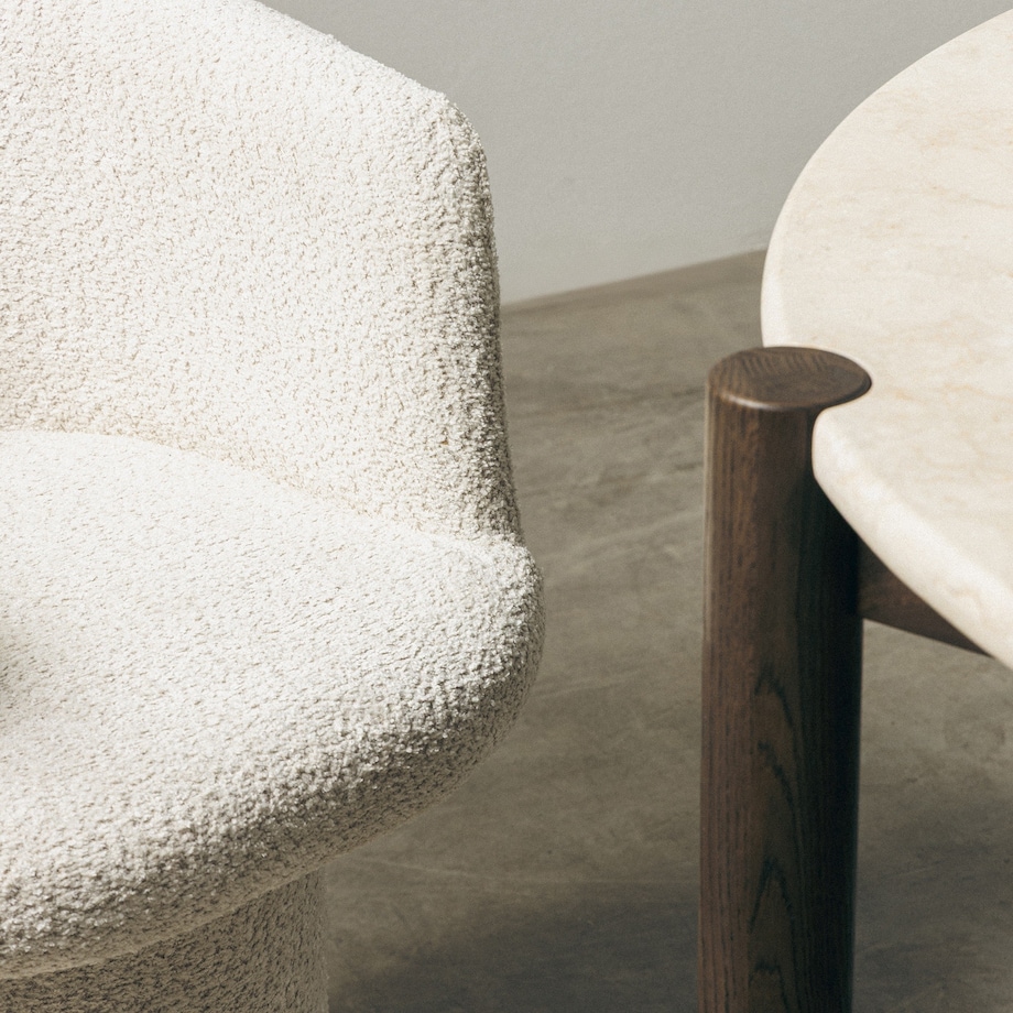 Fotel obrotowy, bouclé, kremowy Haco