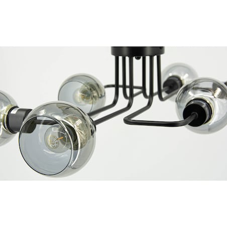 Sufitowa lampa Tango 3040/6 BL molekuły bańki szklane czarne przydymione