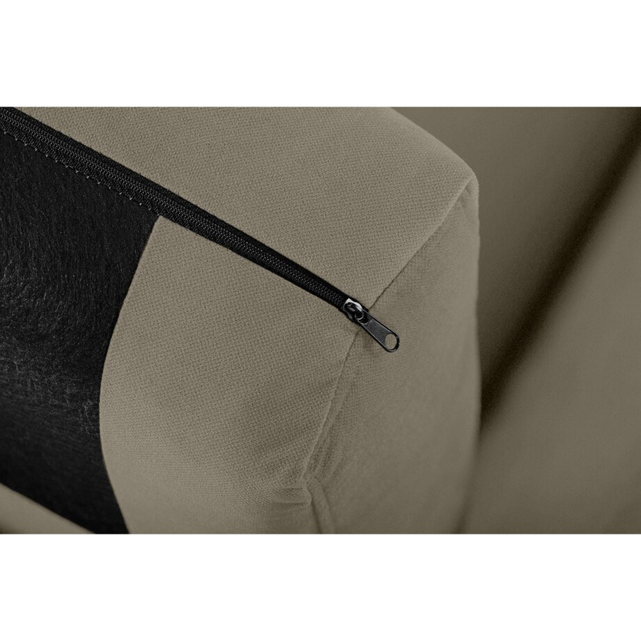 KONSIMO TAGIO Narożnik skandynawski beżowy z pufą/ otomaną, prawy