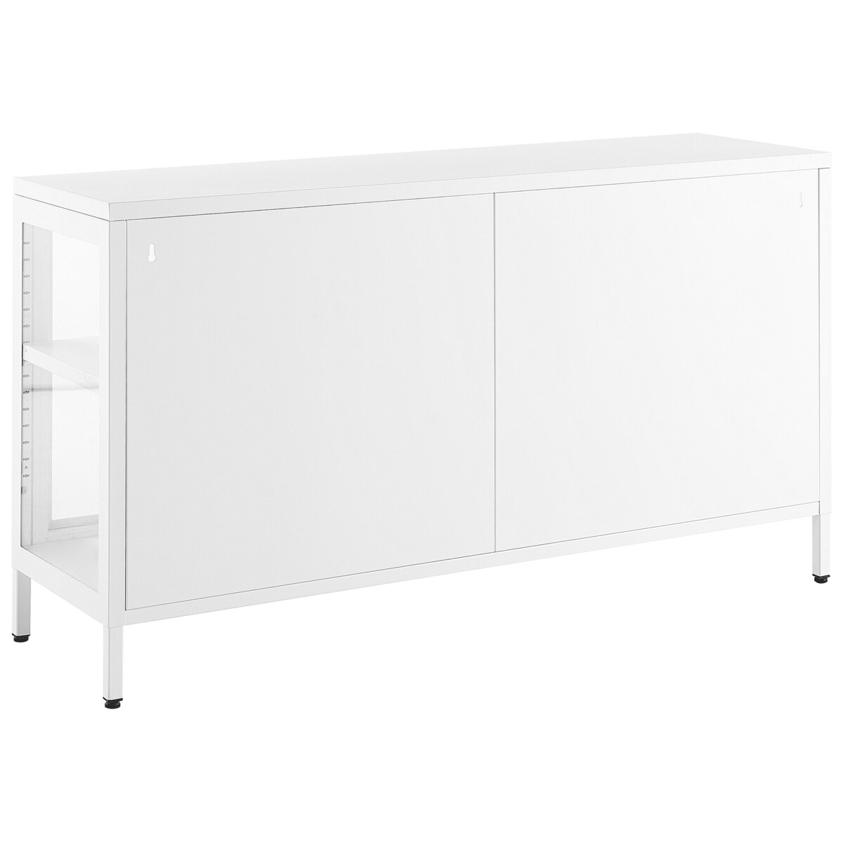 Szafka trzydrzwiowa metalowa ze szklaną gablotą biała NEWPORT