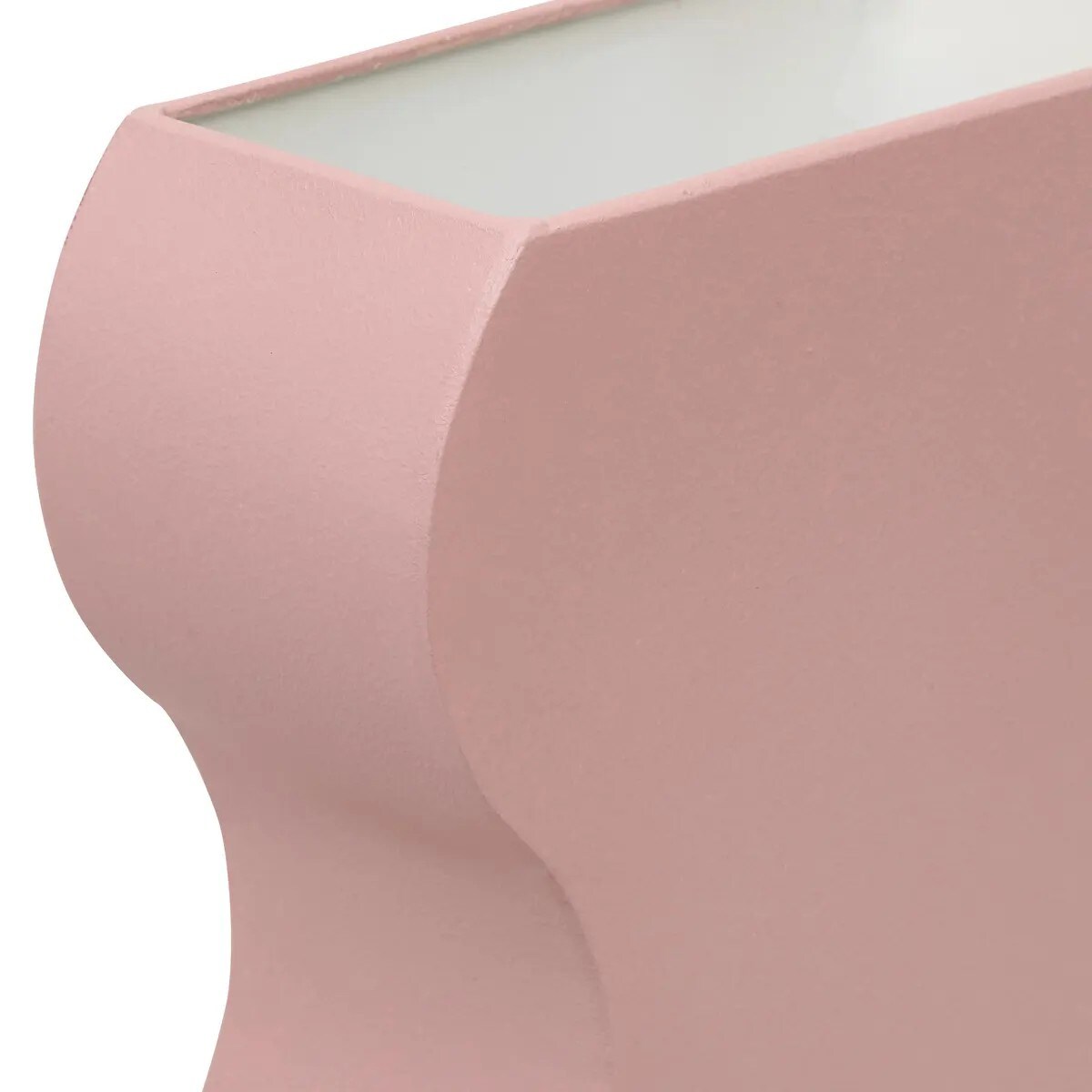 Wazon metalowy, falisty, pudrowy róż 35 cm