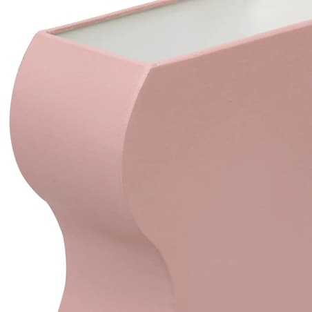 Wazon metalowy, falisty, pudrowy róż 35 cm