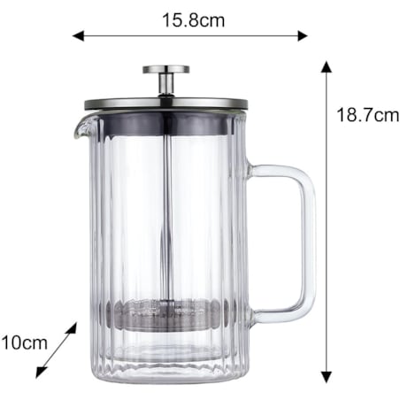 Zaparzacz do kawy herbaty szklany 600ml French Press srebrny KLAUSBERG