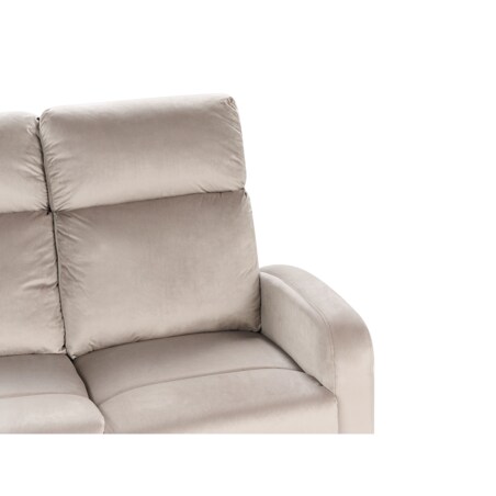 Sofa z elektryczną funkcją relaksu VERDAL Welur Beżowoszary dla 3 osób