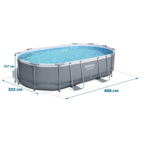 Basen ogrodowy stelażowy 488x305x107 cm BESTWAY zestaw 17w1
