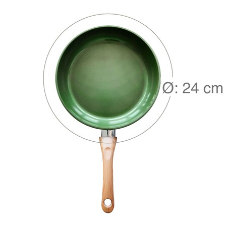 Just Vegan Patelnia ECO CeraVegan, 24 cm, aluminiowa, zielona
