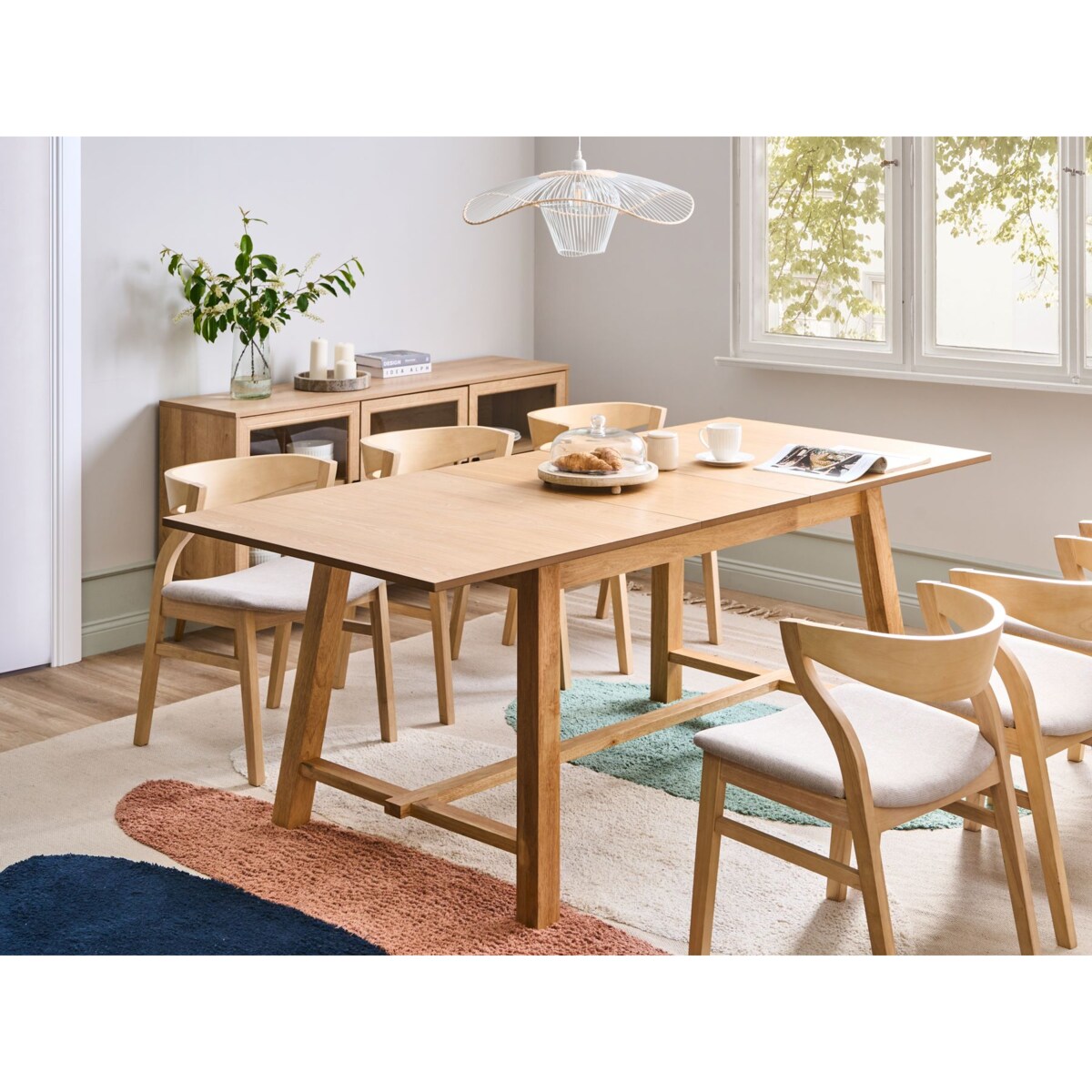 Stół do jadalni rozkładany BARNES Jesion jasny 160/200 cm 90 cm