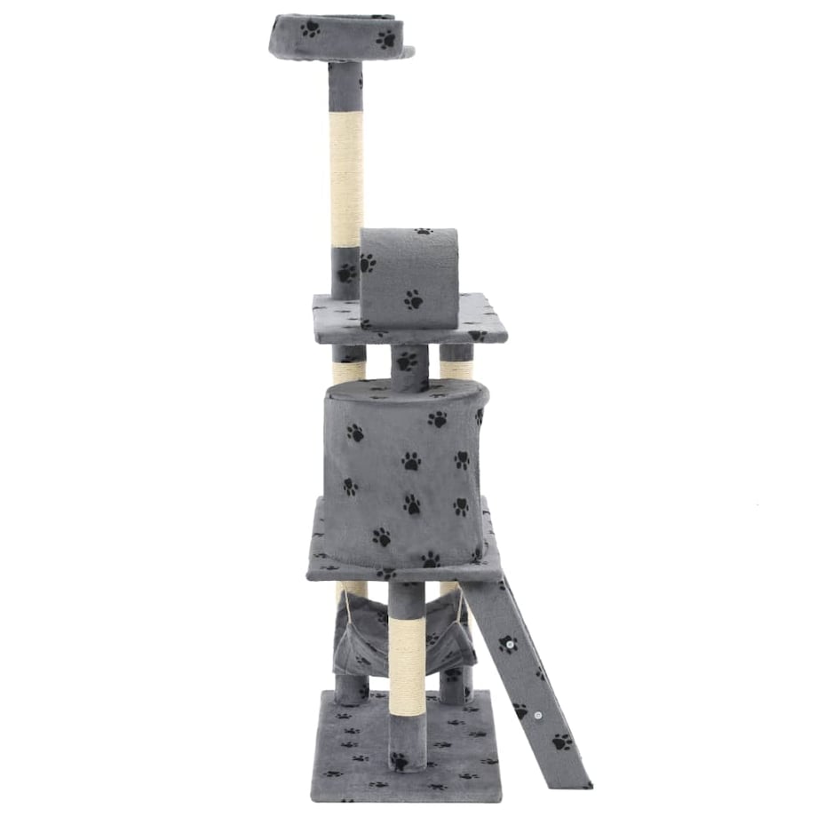 vidaXL Drapak ze słupkami sizalowymi, 140 cm, szary w kocie łapki