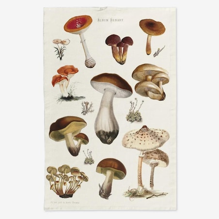 Lniany ręcznik kuchenny - Grzyby