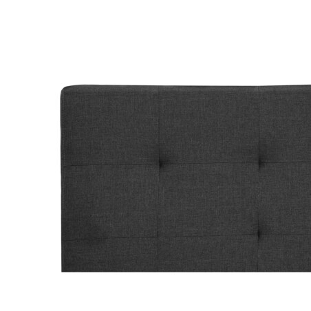 Łóżko z szufladami tapicerowane 140 x 200 cm ciemnoszare LA ROCHELLE