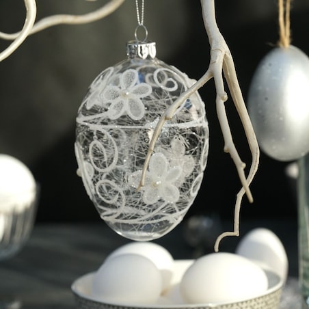 VILLA ITALIA Bombka jajko szklane dekorowane 12 cm