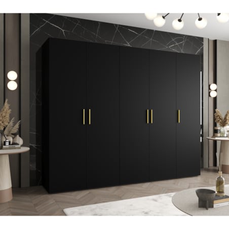 Szafa uchylna otwierana BARI 1 250 wys. 202 cm Czarny + u. Złoty