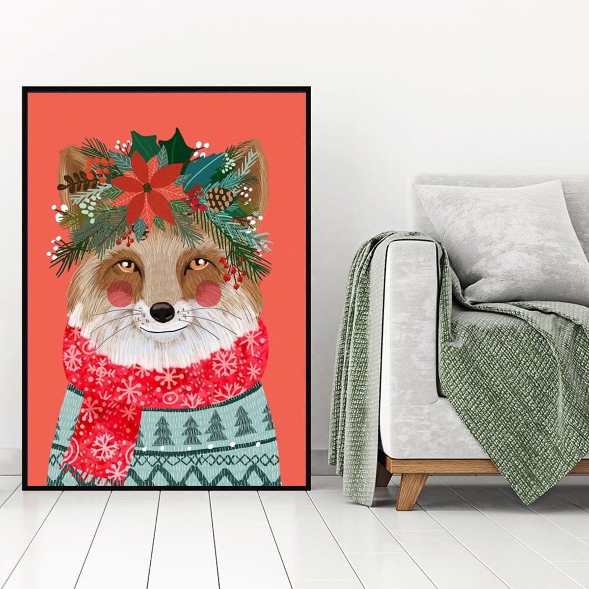 Poster Story, Plakat, Obraz - Świąteczny Lisek, wymiary 60 x 84 cm