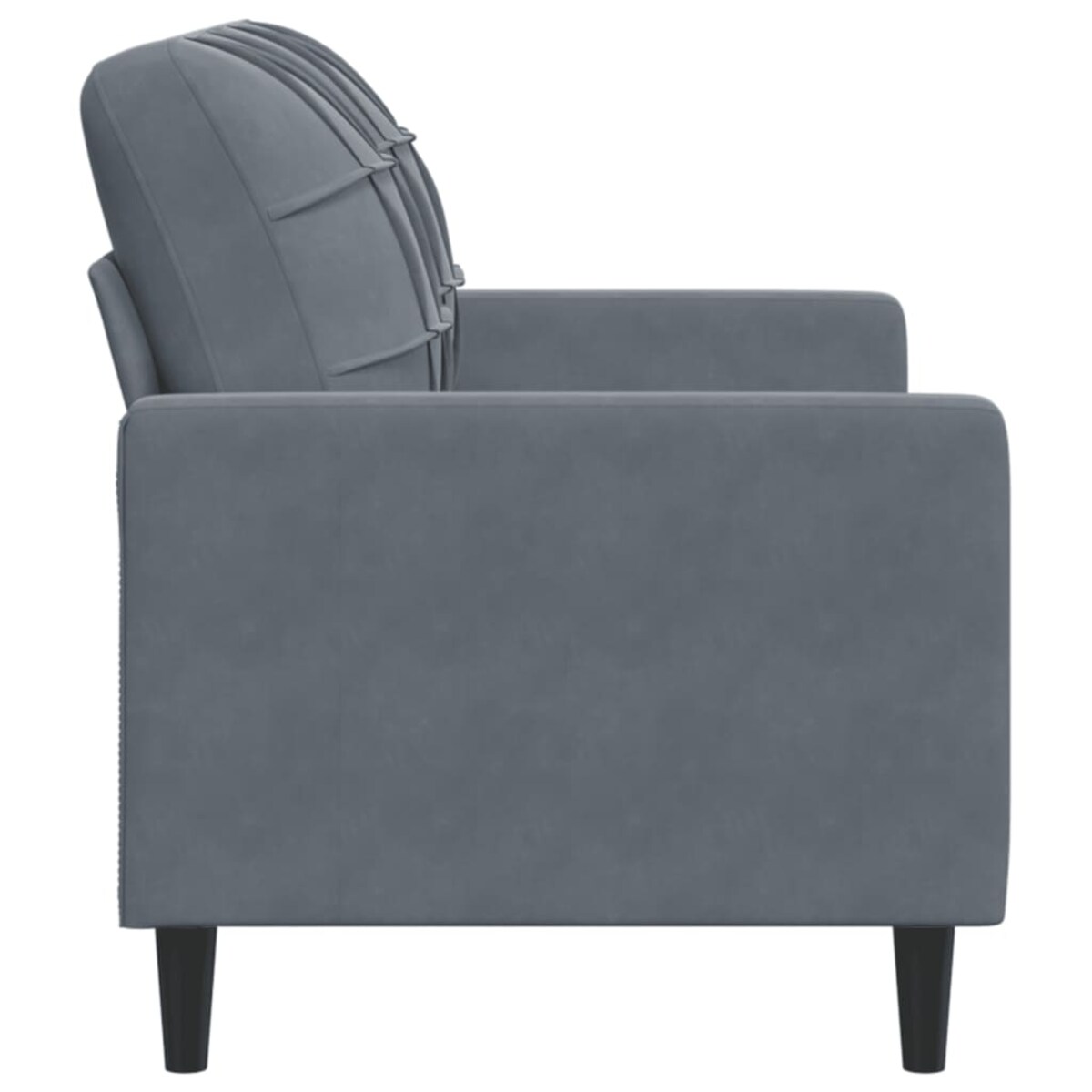 vidaXL Sofa 2-osobowa, ciemnoszary, 120 cm, tapicerowana aksamitem